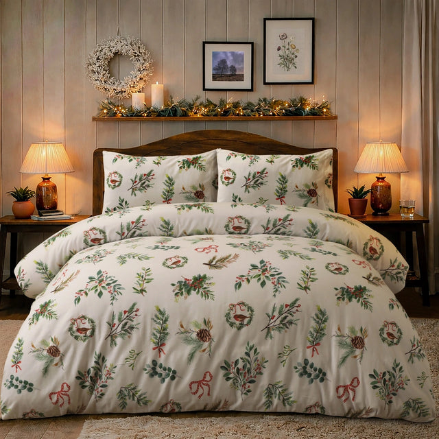 EVERGREEN BOWS DUVET SET MULTI KING PEVED3Z