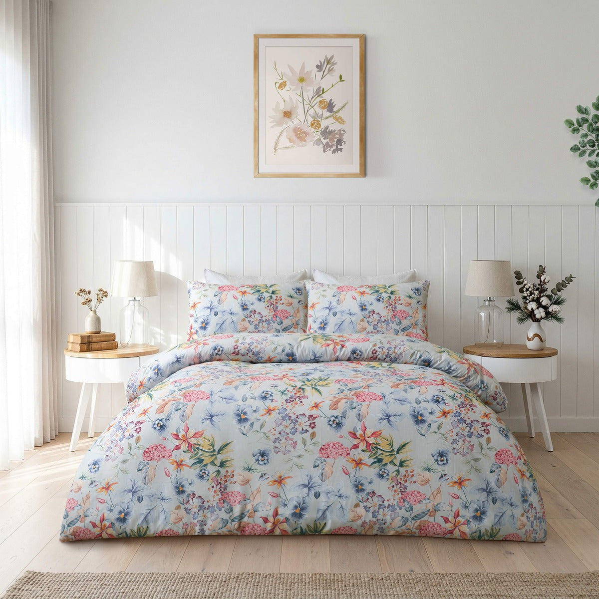 Grace Duvet Cover Set, Duck Egg - King