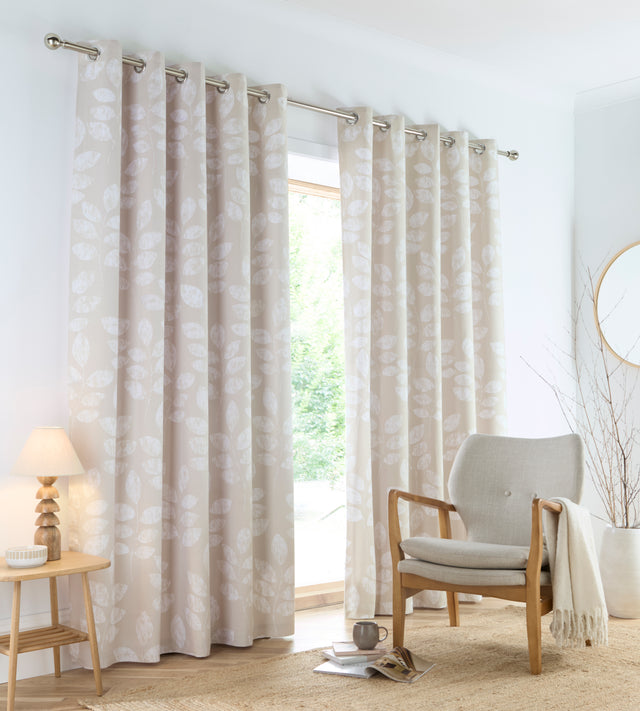 BOSTON EYELET CURTAINS NATURAL 66" X 72" (168X183CMS) CBOS4B
