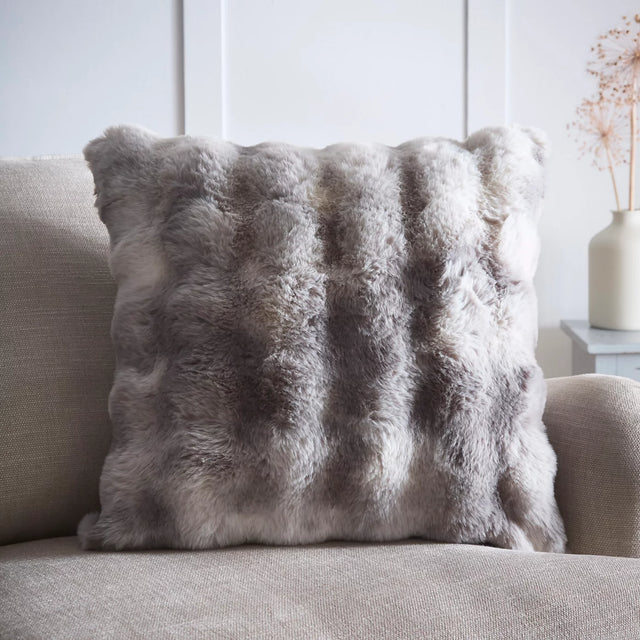 OSLO FUR FILLED CUSHION GREY 55X55CMS XOSL55LF