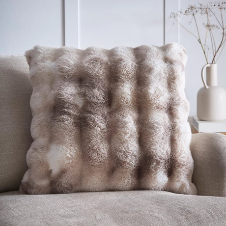 Oslo Luxury Faux Fur Filled Cushion, Taupe - 55 x 55cm - CUSHIONS/COVERS - Beattys of Loughrea