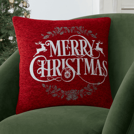 Merry Reindeer Filled Cushion, 43 x 43cm - CUSHIONS/COVERS - Beattys of Loughrea