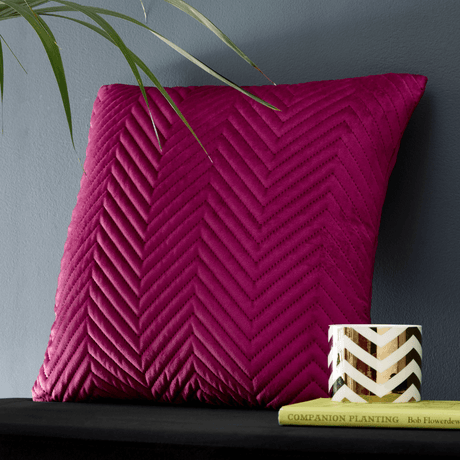 Pinsonic Quilted Filled Cushion - Berry Pink, 56 x 56cm - CUSHIONS/COVERS - Beattys of Loughrea