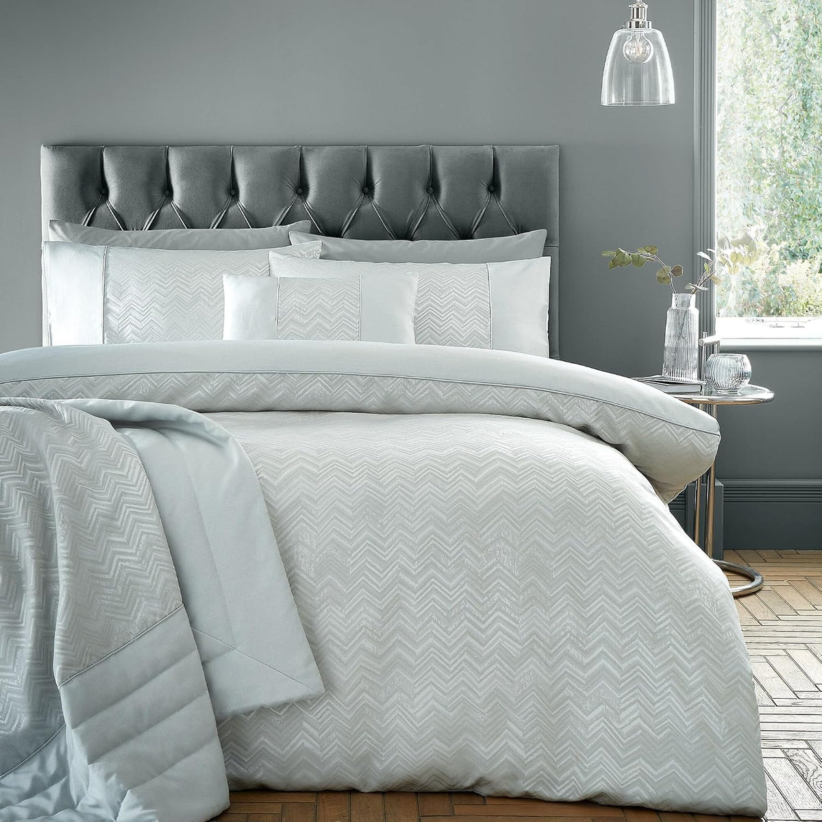 ANTIBES DUVET SET SILVER DOUBLE PANTD2L