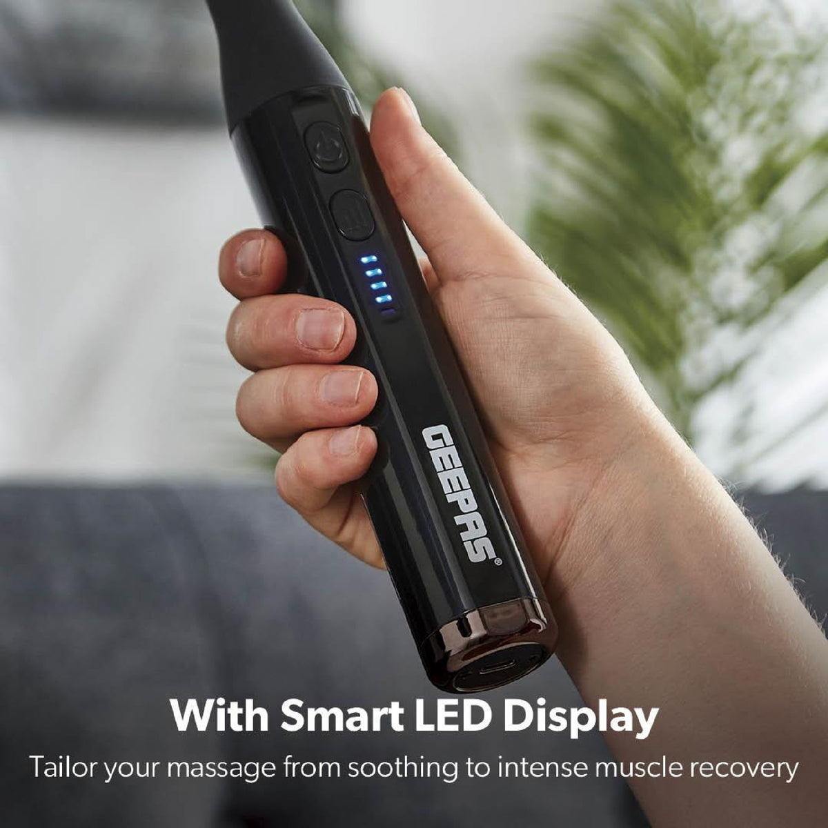 Geepas Curved Handle Massage Gun - HEAT MASSAGERS - Beattys of Loughrea
