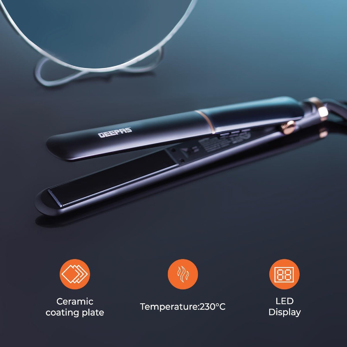 CERAMIC PLATE LED HAIR STRAIGHTENER WI
