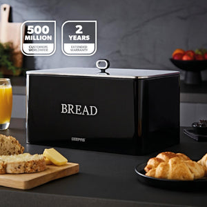 RETROVIVE BREAD BIN WITH LID 13L BLACK WI