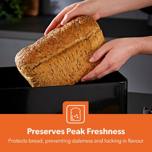 RETROVIVE BREAD BIN WITH LID 13L BLACK WI