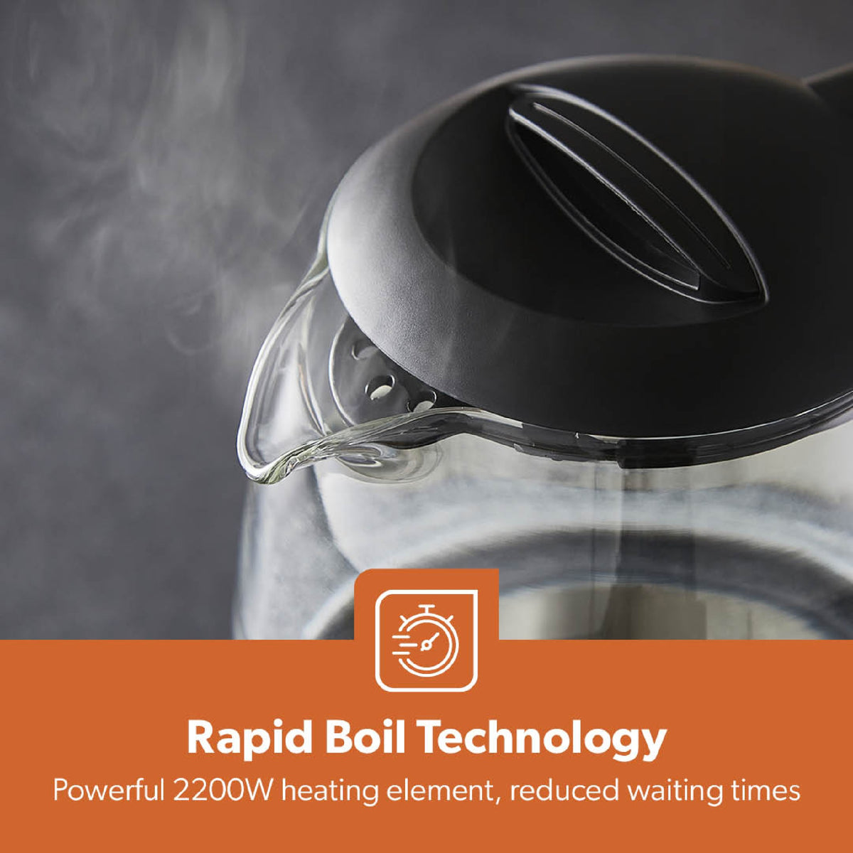 ILLUMINATING GLASS KETTLE 1.7L BLACK WI