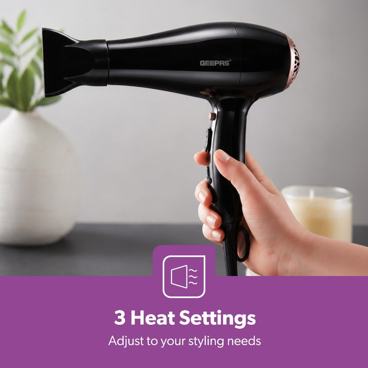 HAIR DRYER 3 HEAT 2 SPEED 2000W WI