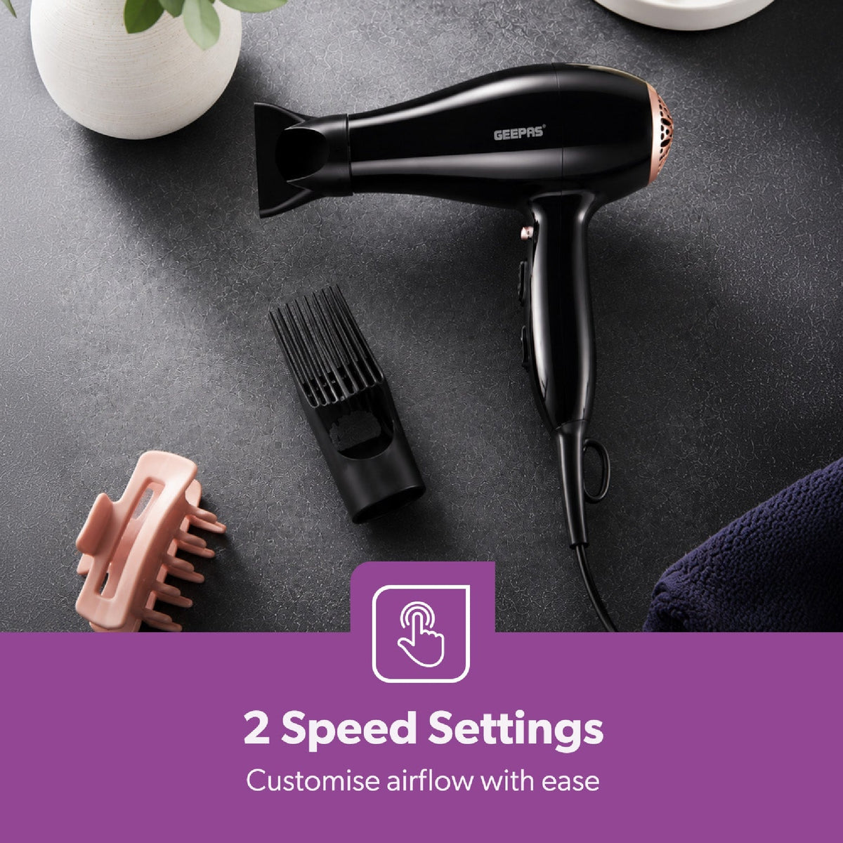 HAIR DRYER 3 HEAT 2 SPEED 2000W WI