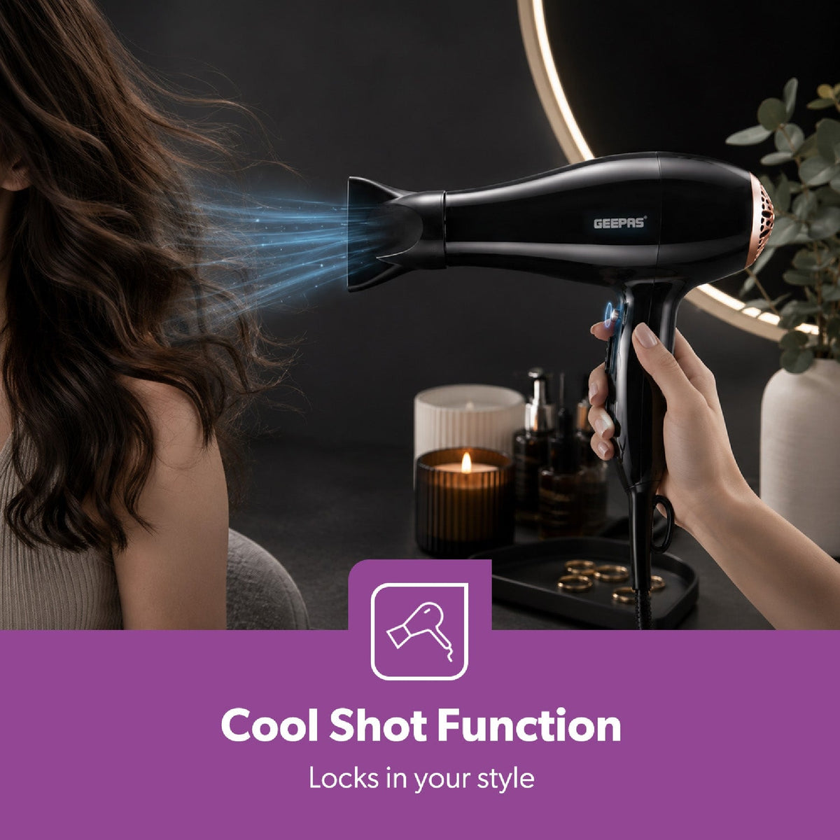 HAIR DRYER 3 HEAT 2 SPEED 2000W WI