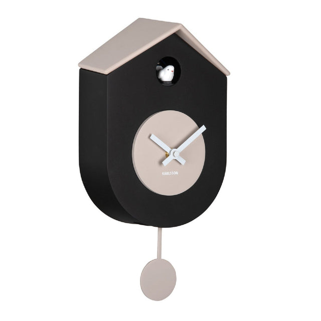 Karlsson Grato Cuckoo Wall Clock - Black & Grey