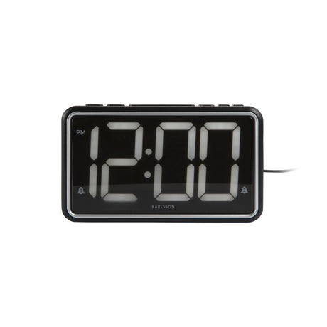 Karlsson New Retro Alarm Clock - Black - CLOCK RADIO / DIGITAL CLOCKS - Beattys of Loughrea