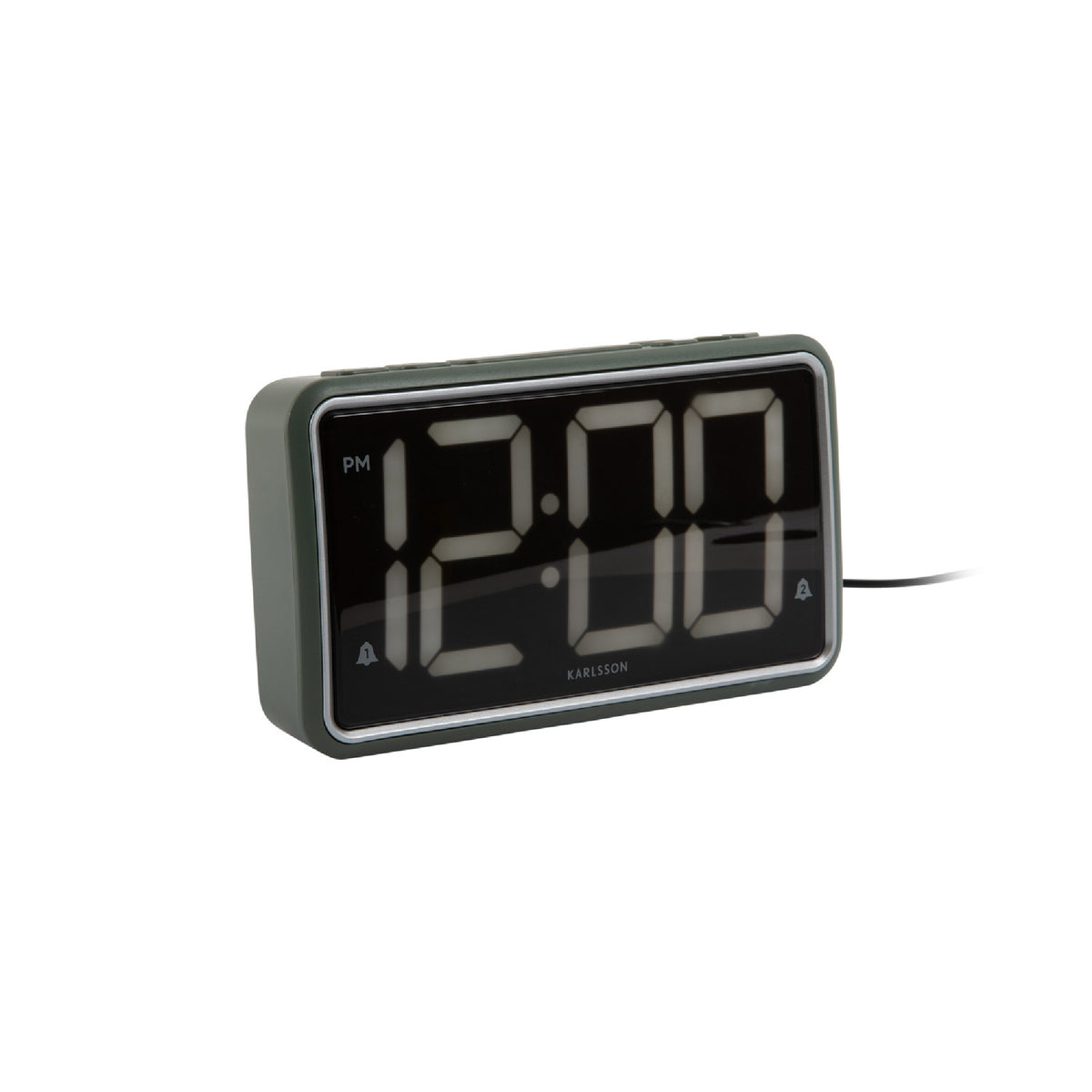 Karlsson New Retro Alarm Clock - Jungle Green