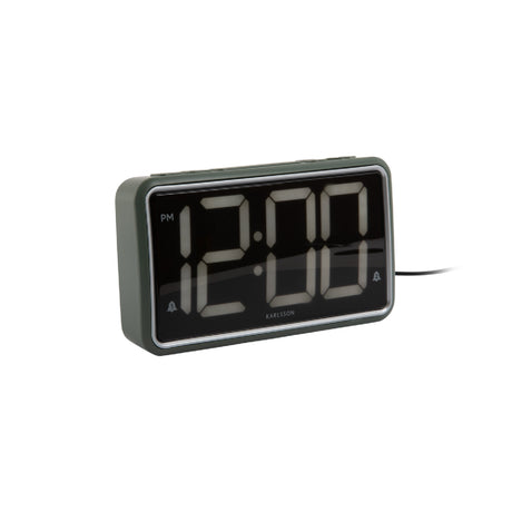 Karlsson New Retro Alarm Clock - Jungle Green - CLOCK RADIO / DIGITAL CLOCKS - Beattys of Loughrea