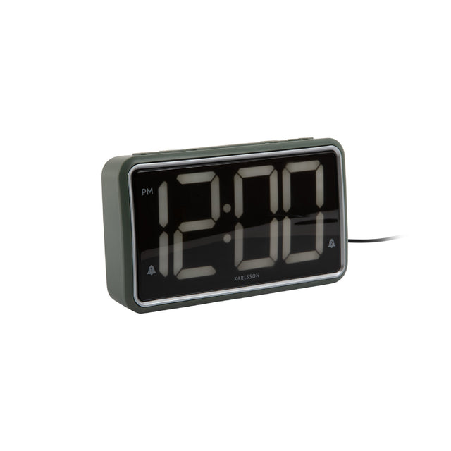 Karlsson New Retro Alarm Clock - Jungle Green