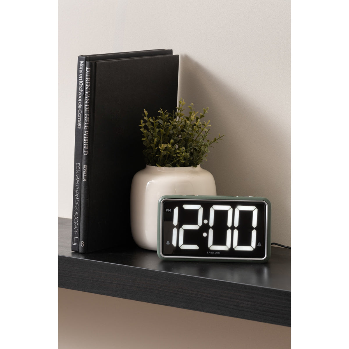 Karlsson New Retro Alarm Clock - Jungle Green