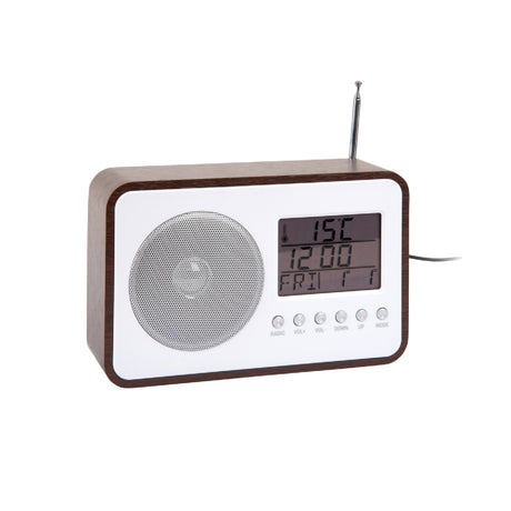 Karlsson FM Radio Alarm Clock - Dark Wood - CLOCK RADIO / DIGITAL CLOCKS - Beattys of Loughrea