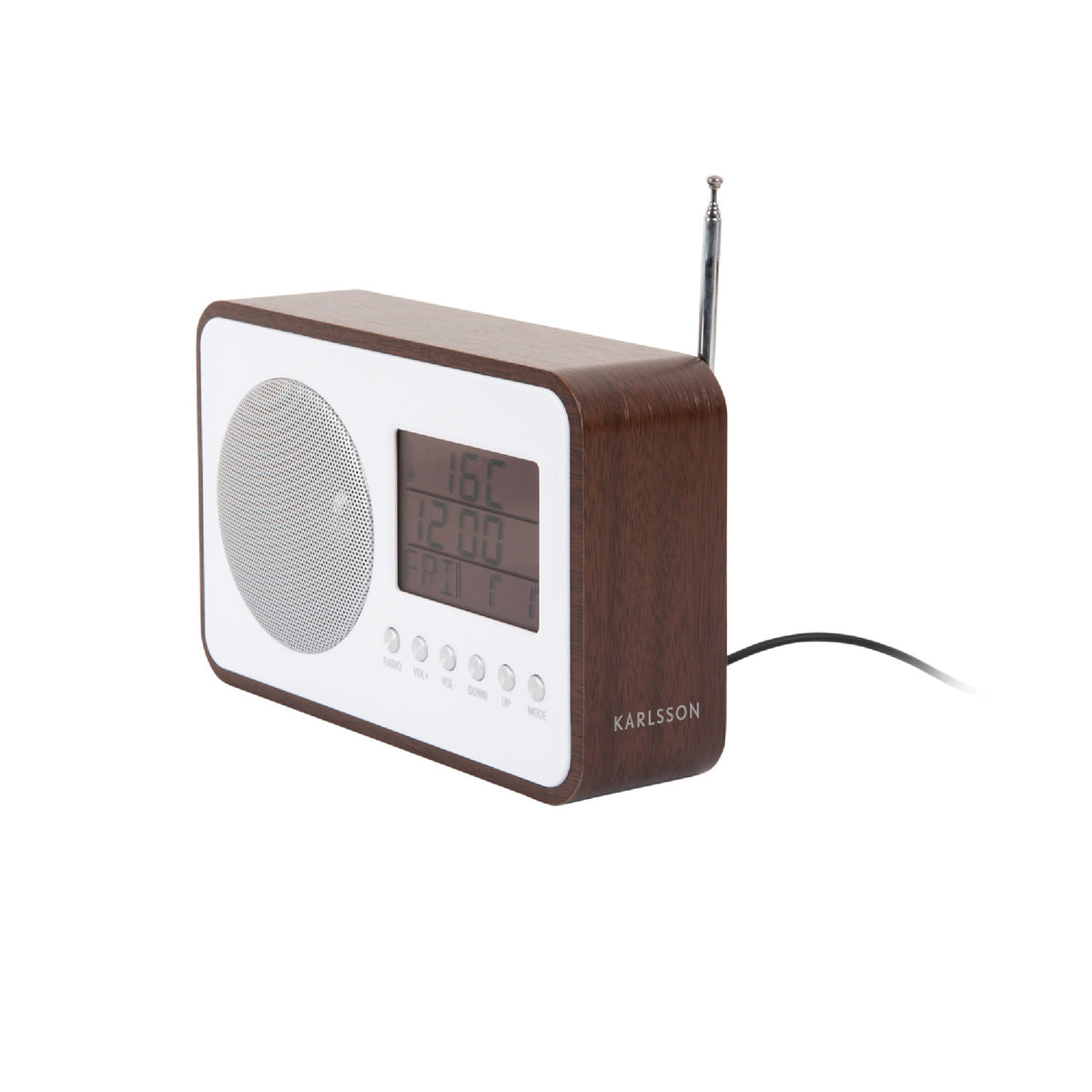 Karlsson FM Radio Alarm Clock - Dark Wood