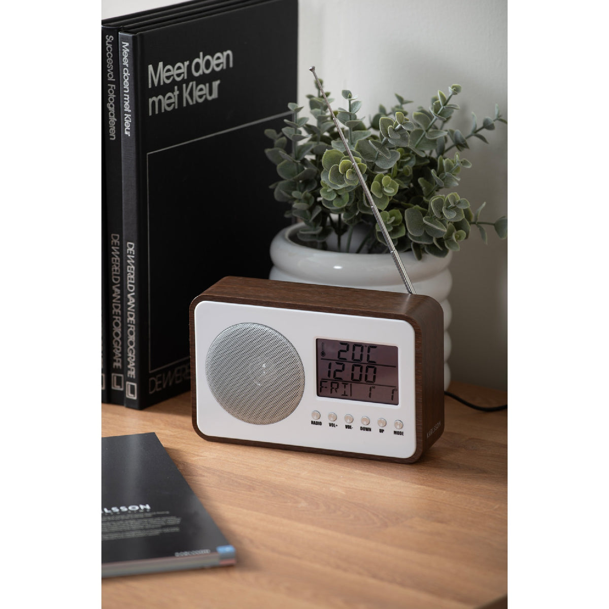 Karlsson FM Radio Alarm Clock - Dark Wood