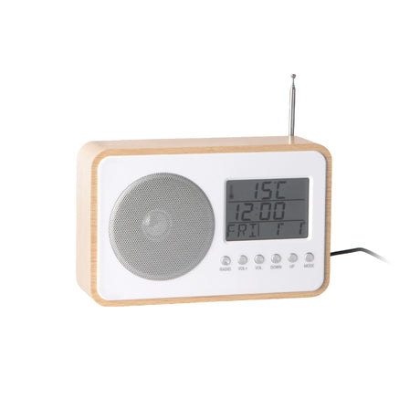 Karlsson FM Radio Alarm Clock - Light Wood - CLOCK RADIO / DIGITAL CLOCKS - Beattys of Loughrea