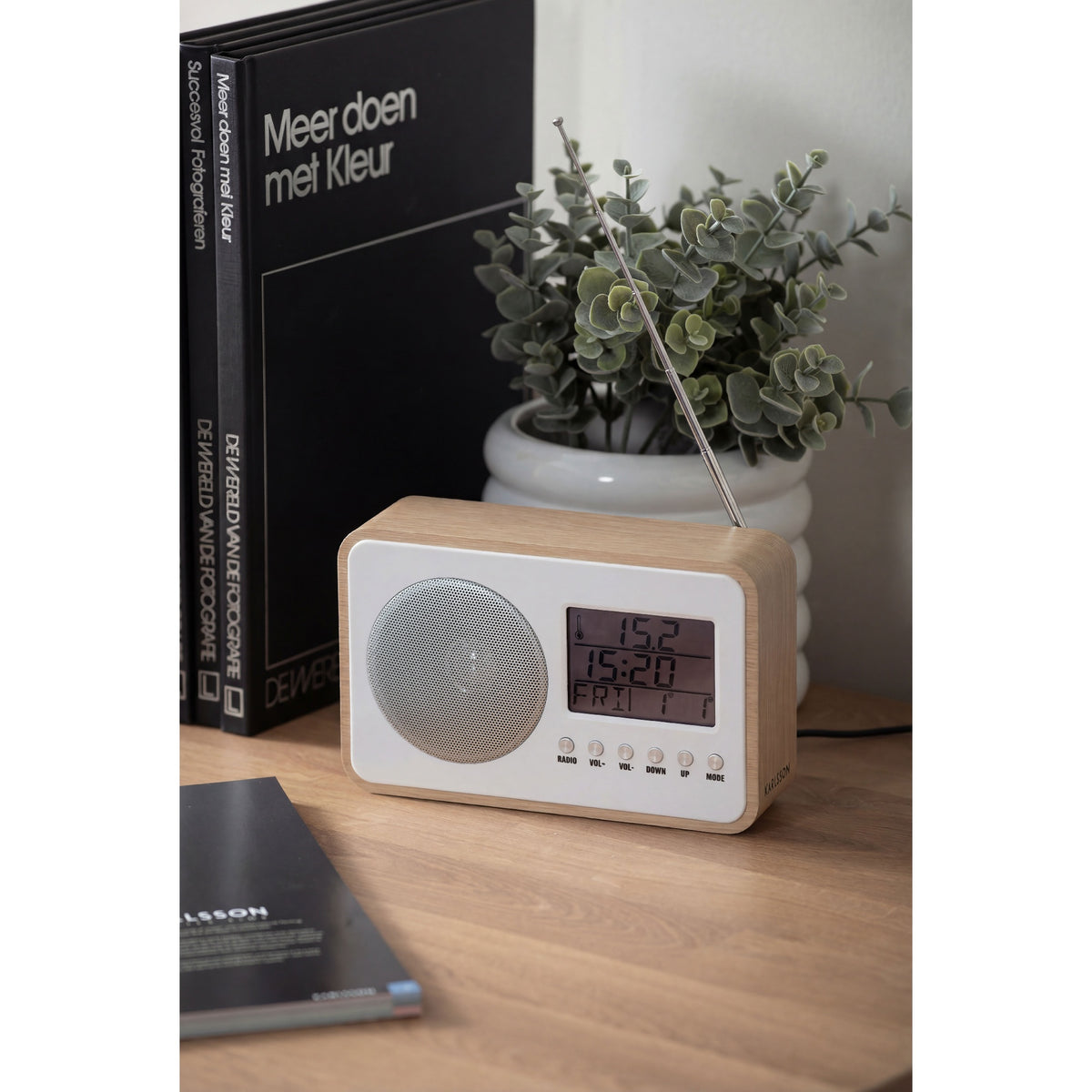 Karlsson FM Radio Alarm Clock - Light Wood