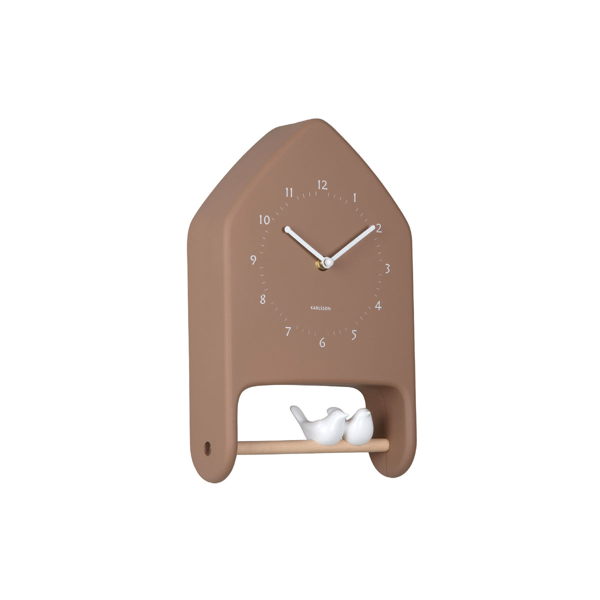 Karlsson Love Birds Wall Clock - Mocha Brown
