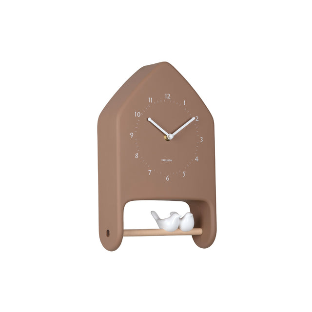 Karlsson Love Birds Wall Clock - Mocha Brown