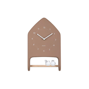 Karlsson Love Birds Wall Clock - Mocha Brown