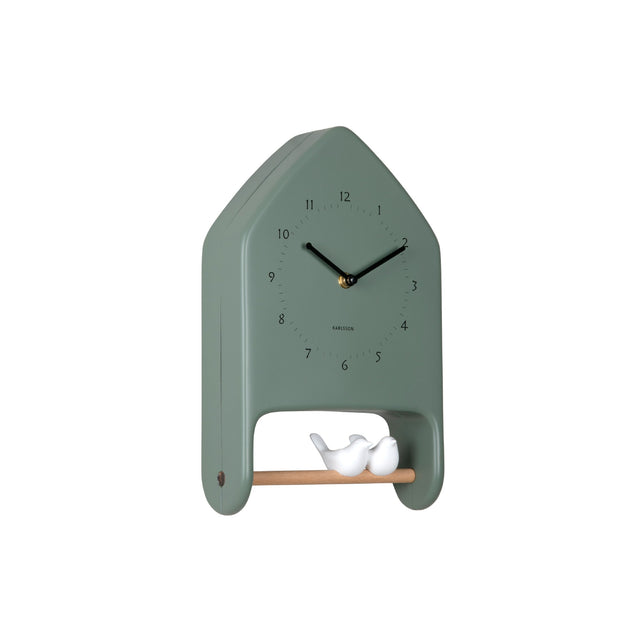 Karlsson Love Birds Wall Clock - Jungle Green
