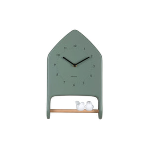 Karlsson Love Birds Wall Clock - Jungle Green