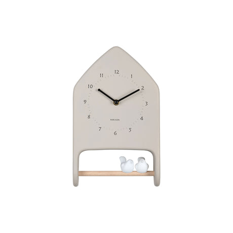 Karlsson Love Birds Wall Clock - Warm Grey - CLOCKS - Beattys of Loughrea