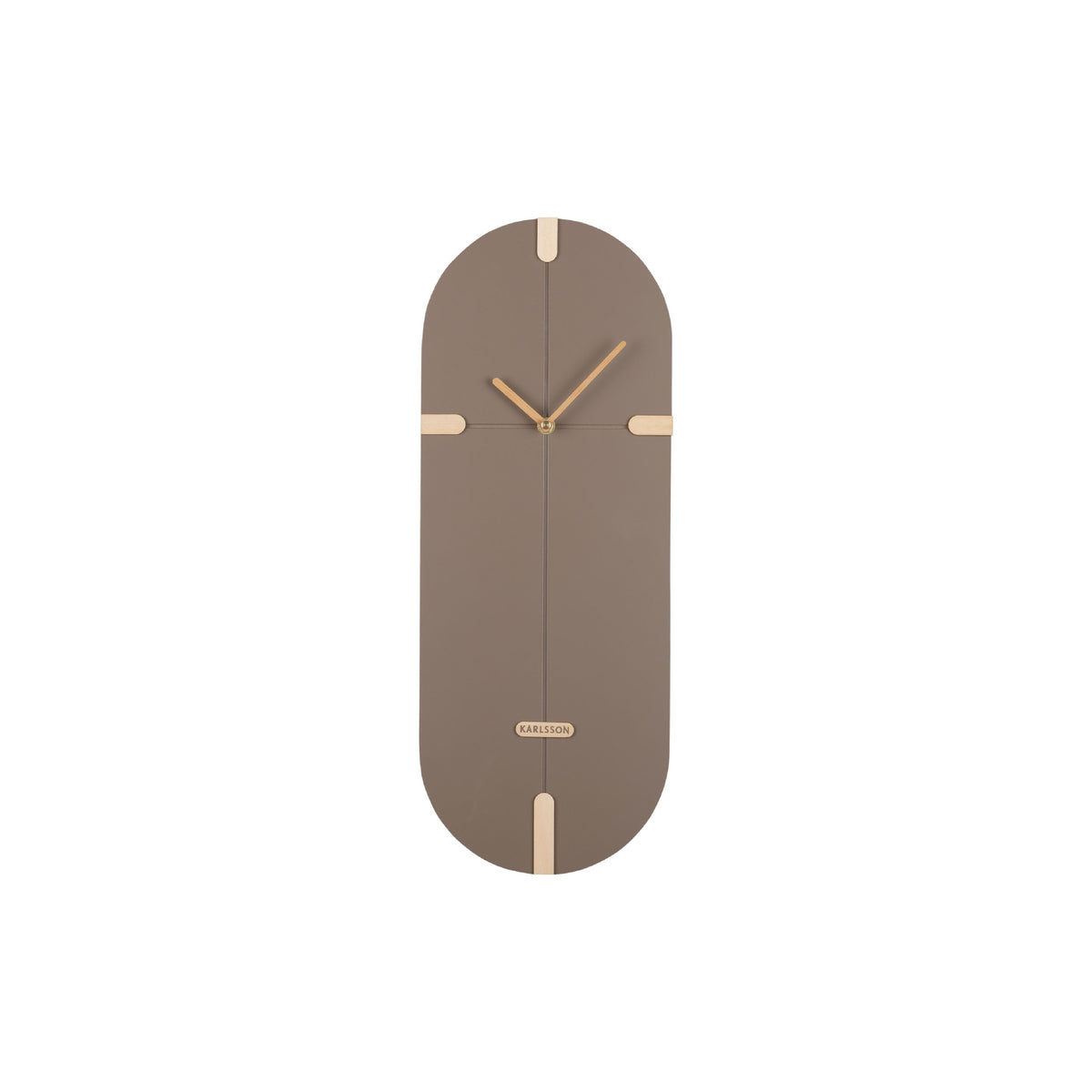 Karlsson Oxford Oval Wall Clock - Mocha Brown