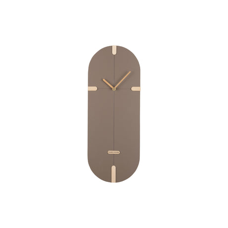 Karlsson Oxford Oval Wall Clock - Mocha Brown - CLOCKS - Beattys of Loughrea