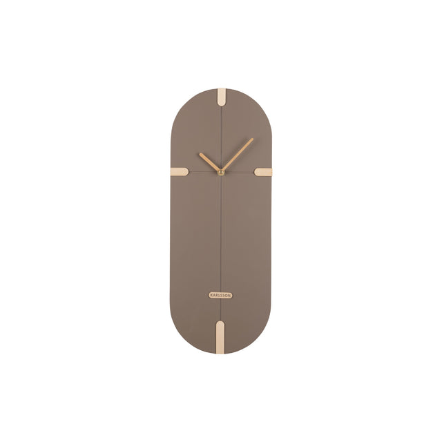 Karlsson Oxford Oval Wall Clock - Mocha Brown