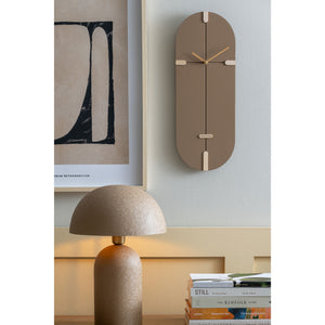 Karlsson Oxford Oval Wall Clock - Mocha Brown