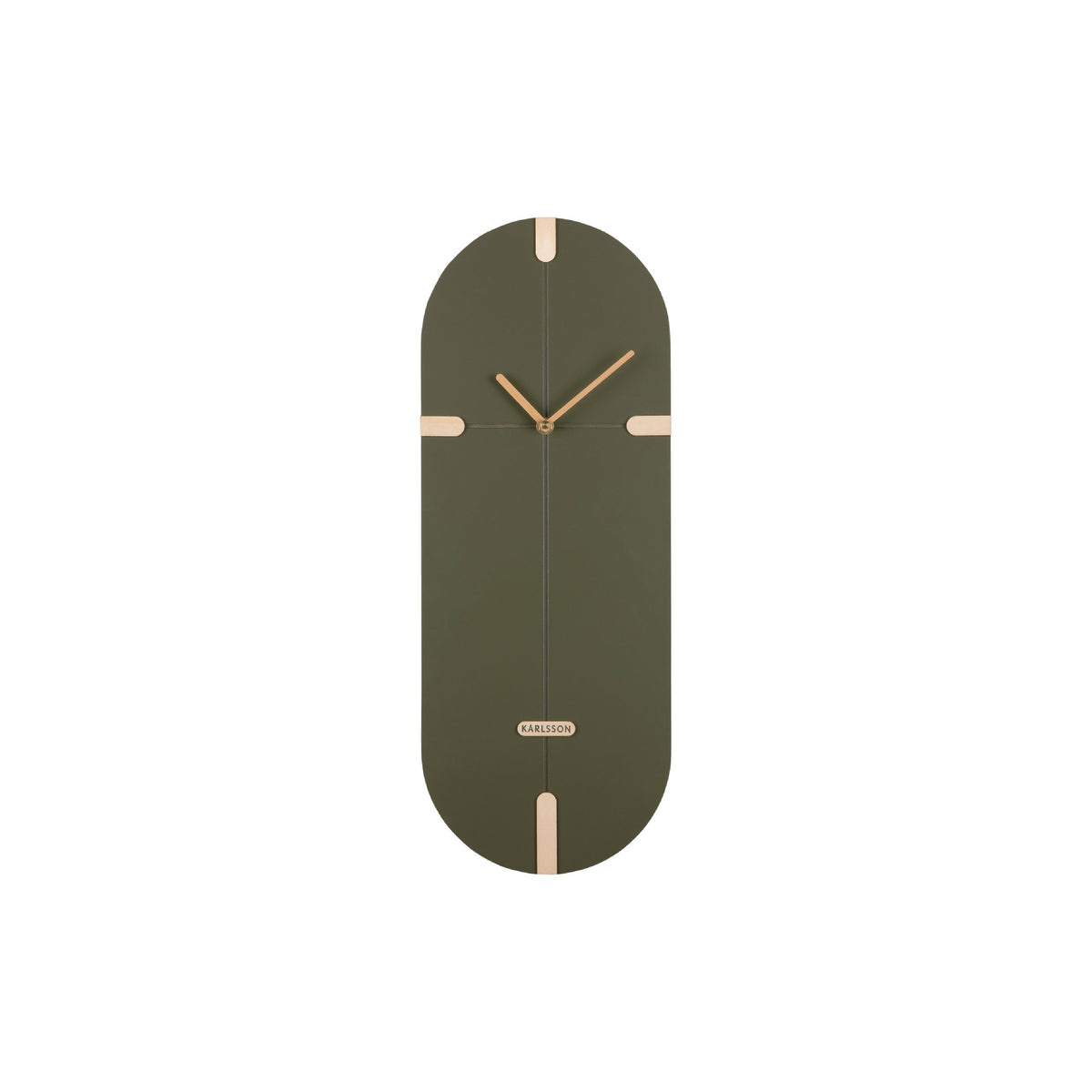 Karlsson Oxford Oval Wall Clock - Luxury Green