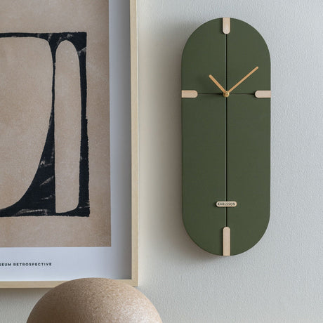 Karlsson Oxford Oval Wall Clock - Luxury Green - CLOCKS - Beattys of Loughrea