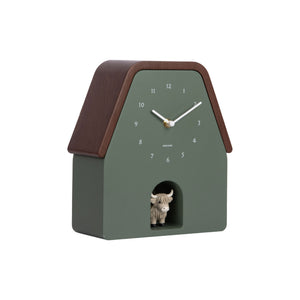 Karlsson Highland Cow Wall Clock - Jungle Green