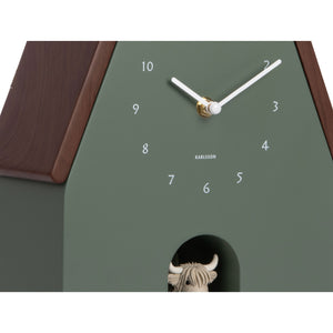 Karlsson Highland Cow Wall Clock - Jungle Green