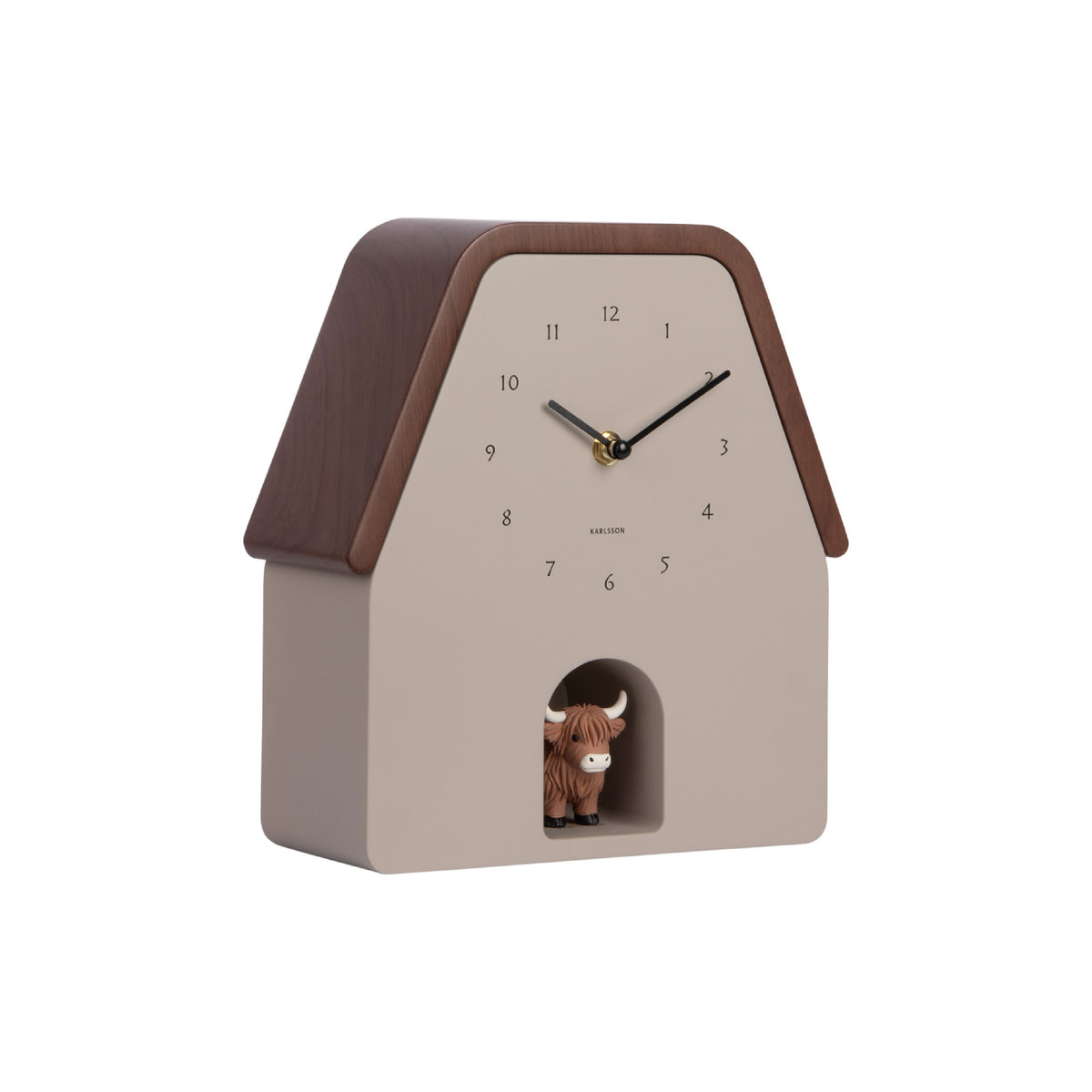 Karlsson Highland Cow Wall Clock - Warm Grey