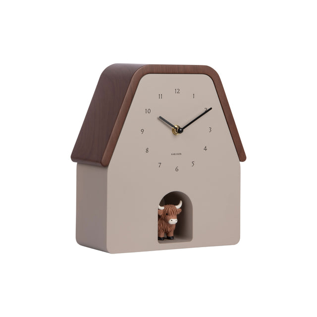 Karlsson Highland Cow Wall Clock - Warm Grey