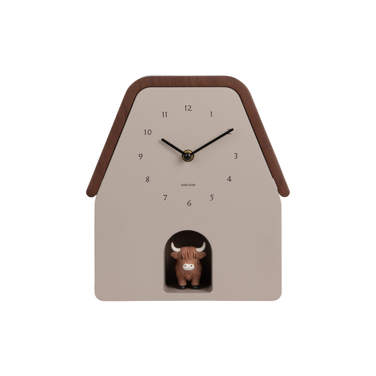 Karlsson Highland Cow Wall Clock - Warm Grey