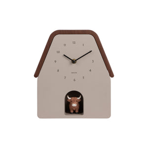Karlsson Highland Cow Wall Clock - Warm Grey