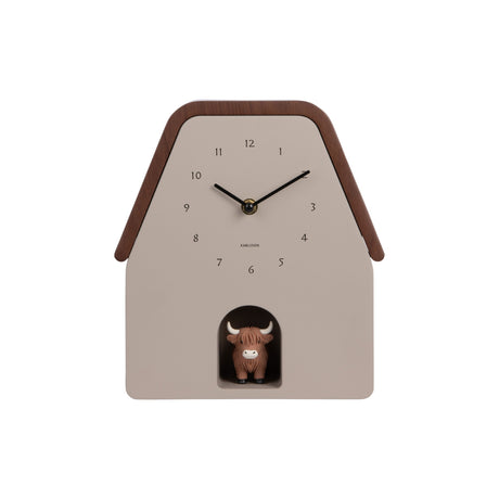 Karlsson Highland Cow Wall Clock - Warm Grey - CLOCKS - Beattys of Loughrea