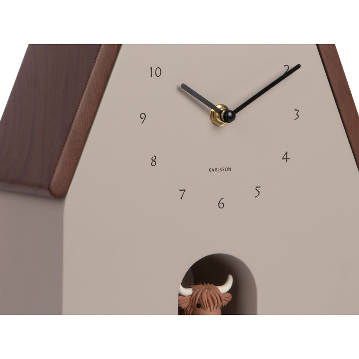 Karlsson Highland Cow Wall Clock - Warm Grey