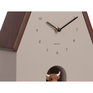 Karlsson Highland Cow Wall Clock - Warm Grey