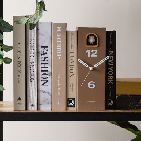 Karlsson Book Owl Table Clock - Mocha Brown - CLOCKS - Beattys of Loughrea