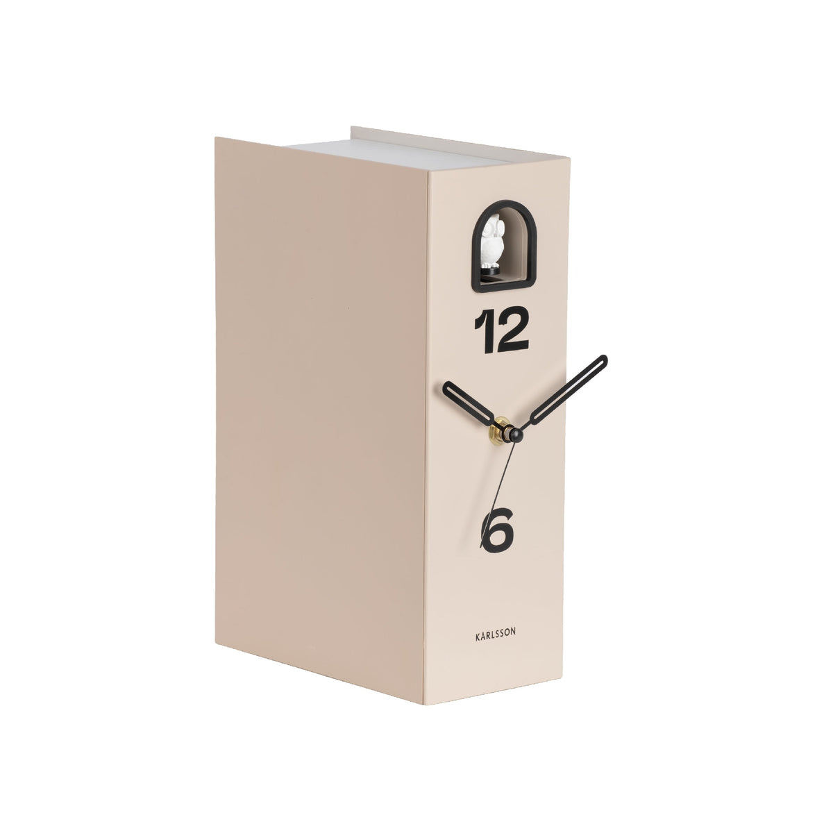 Karlsson Book Owl Table Clock - Warm Grey